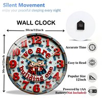 Jam Kaca Bundar 30cm untuk Bar dengan Ilustrasi Koktail Kustom