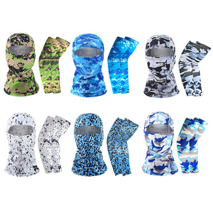 Outdoor Sun Protection Ice Silk Sleeves And Face Mask Set Breathable High Elasticity Cycling Gear Multi Functional - Product Image 2