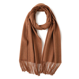 Solid Lamb <b>Wool</b> Tassel Scarf, Unisex Warm Casual Neck Wrap - Product Image 5