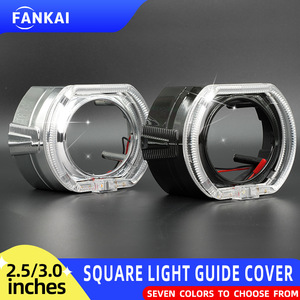 Couverture de phare LED Angel Eye carrée de 3 pouces et 2,5 pouces pour garniture de lentille de voiture, installation par ruban adhésif plastique - Product Image 2