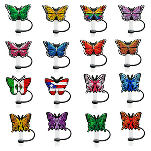 Venta al por mayor 8mm 10mm reutilizable silicona paja cubierta protectora lindo Animal a prueba de salpicaduras bebida Topper juegos de servir bebidas - Product Image 5