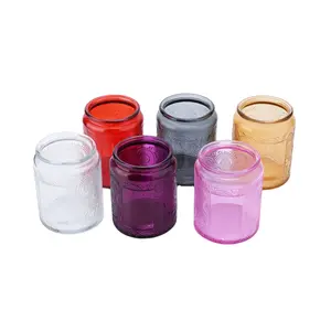 Luxe Geurkaars Houder 50Ml 100Ml 250Ml 500Ml Zwart Paars Frosted Clear Amber Glas Kaars Jar
