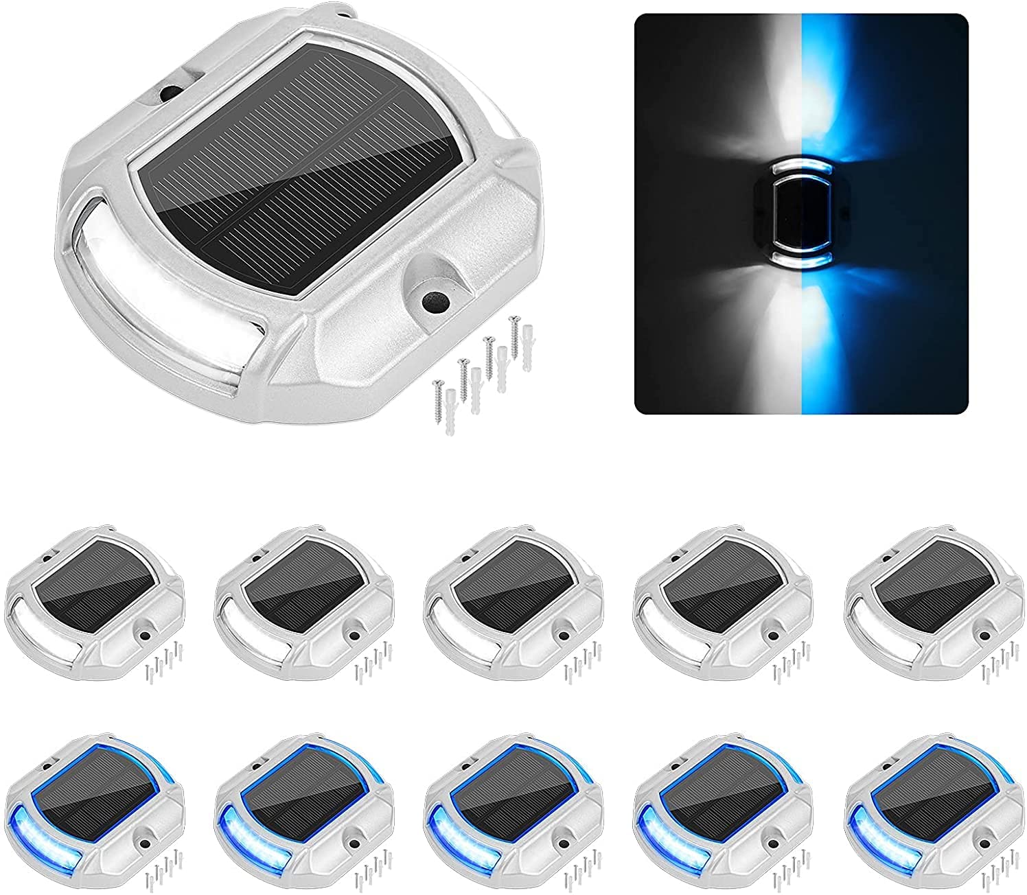 Фонари на солнечной батарее, подъездная дорожка, док-станция, водонепроницаемые, 1200 мАч, беспроводное наружное светодиодное алюминиевое док-освещение