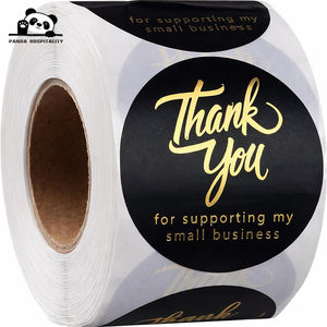 Etiquetas Autoadhesivas Negras Impermeables de 2 Pulgadas, Pegatinas de Agradecimiento por Apoyar Mi Pequeña Empresa - Product Image 1