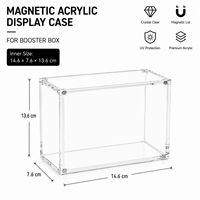 Vitrine magnétique premium pour cartes Pokémon, en plastique moderne, avec couvercle magnétique, pré-assemblée, présentoirs de comptoir pour vêtements, lot de boosters ETB