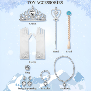 Girls Snow Princess Halloween Cosplay <strong>Dress</strong> up Costume Includes Accessories and Skirts - Product Image 2