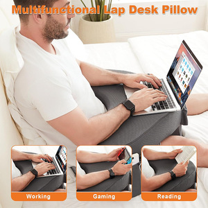 Laptop Stand With Storage Pockets For Bed Desk Use <b>Memory</b> <b>Foam</b> <b>Cushion</b> Support For Laptops Gaming Comfortable Home Office Use - Product Image 4