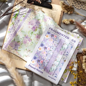 50pcs/pack Loose Leaf Floral Notes Memo <b>Pads</b> 50 Pieces Colorful Flower Background Material <b>Paper</b> for DIY Collage - Product Image 2