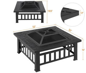 Outdoor Square Metal BBQ <b>Grill</b> Machine Powder Coated for Backyard Patio Garden Supplies <b>Camping</b> Home Use - Product Image 1