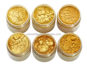 Poudre de mica de pigment de perle de couleur dorée <span class=keywords><strong>pure</strong></span> 24K pour le maquillage de peinture de revêtement en céramique cosmétique - Product Image 3