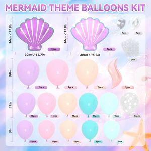 Kit de guirlande de ballons en latex sirène, ballons queue de sirène, arche, unisexe, petite sirène, anniversaire, Noël, Halloween, décorations de fête sur le thème de la mer - Product Image 2