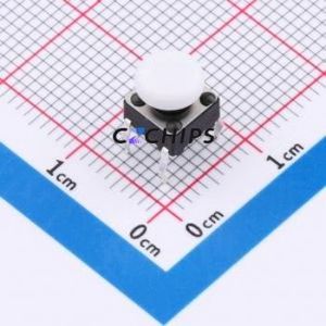 TSA06131-070B332CA-003E Tactile Switch Through hole-4P,6.1x6.1mm Switch Single Pole Single Throw Round Button 1.8N 6.1mm - Product Image 1