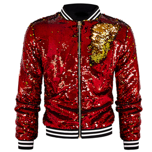Chaqueta de Lentejuelas con Cuello Alto para Hombre, <span class=keywords><strong>Abrigo</strong></span> Reversible Informal con Estampado de Canalé para Otoño e Invierno - Product Image 5