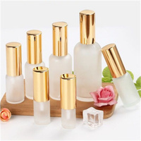 Botol Kaca Buram Isi Ulang dengan Pompa Semprot Halus untuk Parfum, Serum, Losion, Perawatan Kulit, Kosmetik, Kemasan Subpakai