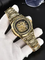 Montre automatique mécanique LONGLUX en acier allié, vintage, rétro, luxe, étanche, squelette, pliable, 40 mm, vente en gros, pour homme