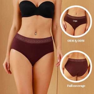 Venta al por mayor de algodón Calzon Menstrual Ropa interior Culotte Menstruelle Lavable Menstruación Encaje Período Bragas para las mujeres - Product Image 3