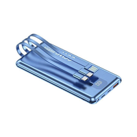 Batterie externe portable 10000 mAh à charge rapide en alliage d'aluminium avec câble Type C, affichage LED et sortie USB – Ultra durable