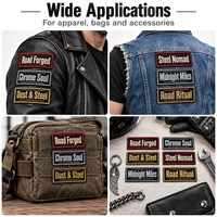 Patchs brodés personnalisés pour motos, appliques textiles personnalisées pour vestes et gilets, badges thermocollants style motard