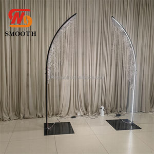 SMOOTH Factory <b>Wedding</b> Entrance Backdrop Metal Stand Walkway LED Light Arch <b>Frame</b> Beads Curtains Backdrop - Product Image 4