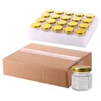 Pot à miel de 45 ml, mini pots à miel de 3 oz, pot à miel élégant en verre avec couvercle doré, idéal pour les cadeaux de mariage