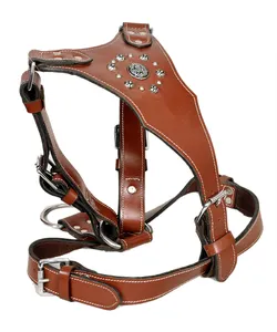 Best Quality Dog Harness Leather Adjustable Pet Dog Leather Harness for Pets Accessories Available at Export Price