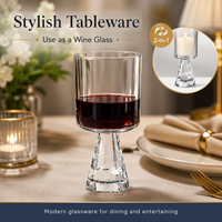 Verres à vin réversibles 2-en-1 écologiques en verre borosilicate, design minimaliste fait main, durables et résistants aux hautes températures