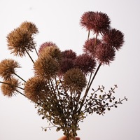 Boules d'allium artificielles à 3 tiges, couleur soleil d'automne, pour la décoration florale de table de mariage et de la maison