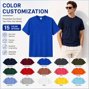 T-shirt personnalisé pour homme, 200 g, coton peigné, coupe classique, couleur unie, col rond, manches courtes, respirant, tricoté, sportif, décontracté - Product Image 3