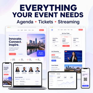 Sito Web per Eventi con Sistema di Registrazione e Streaming Live per Promozione Conferenze, Piattaforma di Biglietteria <span class=keywords><strong>Online</strong></span> - Product Image 2