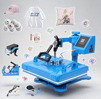 Machine d'impression textile 5-en-1 à chaud, format 15x12 pouces, pour sublimation numérique industrielle sur T-shirts, mugs et casquettes