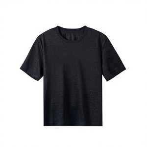 100% <strong>Linen</strong> <strong>Women's</strong> T-shirt Summer Cooling Snowflake Texture Round Neck Minimalist Loose Short Sleeve Pullover <strong>Top</strong> - Product Image 4