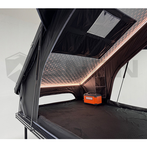 SNDN Tienda de Campaña de Techo Rígida de Aluminio para Coche, Gran Espacio para 4 Personas, con Bisagras en X, Lona de Techo SD10-15-1 1. Carcasa Rígida - Product Image 1