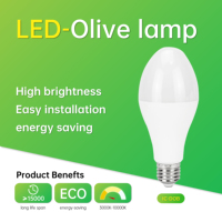 Bombillas LED Tipo Oliva 30W/40W/50W/70W, Base E40/E27, 100-265V Corriente Constante Lineal, 160 °   Reflector para Poste de Luz y Luminaria de Área