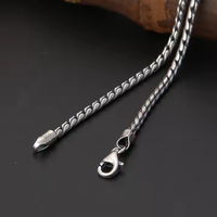 Collier en bambou de chaîne cubaine en argent sterling S925 pour couples d'hommes et de femmes