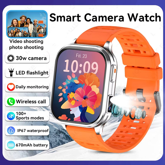 2026 New Camera Smartwatch Massive Memory Take Photo Video Recording 256MB BT Voice Call Local Music Sport Montre Connecte