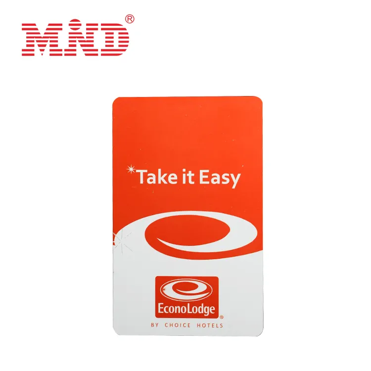 بطاقة مخصصة من MIFARE فائقة الخفة C مصنوعة من مادة البولي فينيل كلوريد بطاقة RFID بطاقة مفاتيح غرف للفنادق