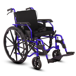 Fauteuil roulant manuel Kangweichi en alliage d'aluminium avec accoudoirs et repose-jambes réglables, pneus en nylon pour la course - Product Image 1