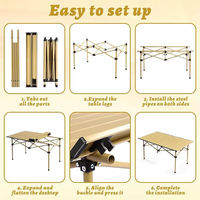 Table pliante portable d'extérieur en acier inoxydable ultralégère pour pique-nique, camping, barbecue, mobilier de chambre