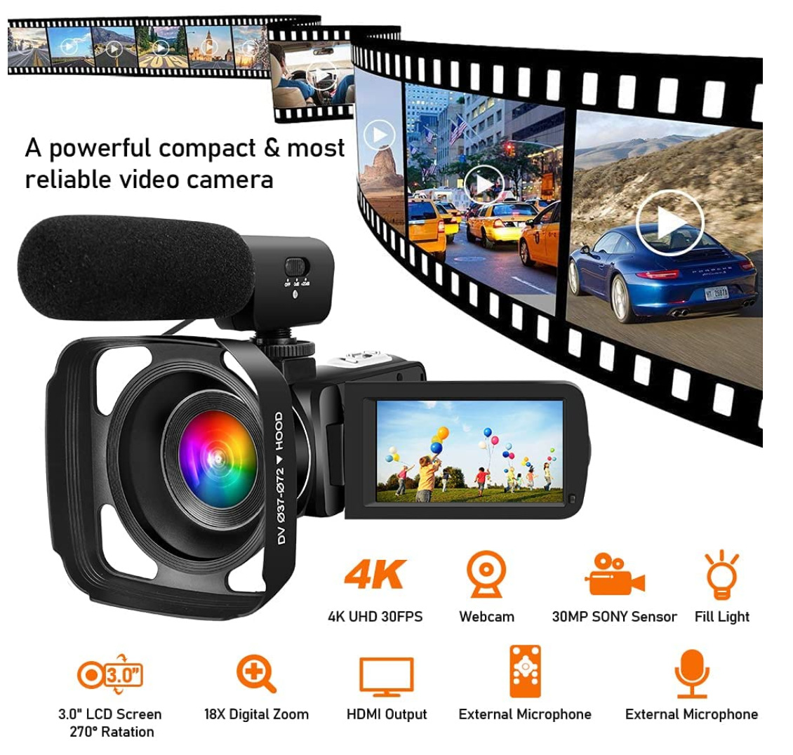 4K camcorder 56MP HD digital camera Wifi with microphone touch screen HD4KS-56M