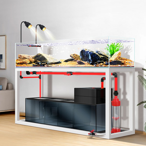 Aquarium rectangulaire en verre ultra-clair sur mesure, grand aquarium marin pour récif avec courant pour l'affichage de la faune aquatique, salon - Product Image 4