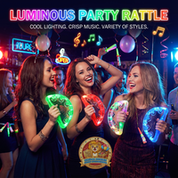 Tambourin lumineux pour fêtes, tambourin LED clignotant, tambourin musical clignotant, luminaire de concert portable