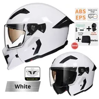 Casque de moto modulaire certifié DOT, intégral, rabattable, double visière, casque de moto avec mentonnière amovible, pour hommes et femmes