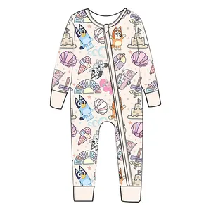 OEM 사용자 정의 의류 제조 업체 아기 대나무 잠옷 슬리퍼 옷 소년과 소녀 대나무 아기 장난 꾸러기
