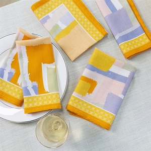 Serviettes en coton imprimées en gros pour hôtels, restaurants, restauration, taille personnalisée et étiquette de lavage - Product Image 1