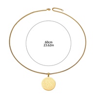Amuletos La Ilaha Ila Allah, Shahada, Joyería Islámica Musulmana, Collar con Colgante de Acero Inoxidable Chapado en Oro, Eid Ramadán