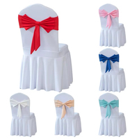 Nœud de chaise en spandex pour décoration de mariage avec nœud papillon préformé, idéal pour banquets, anniversaires, événements et fêtes.