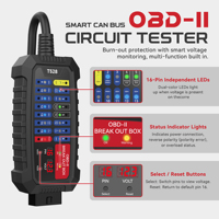 Boîtier de diagnostic OBD2 T528, testeur de circuit intelligent CAN Bus, détecteur de tension numérique LED 16 broches pour diagnostic et réparation automobile et camion