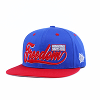 Gorra de Seis Paneles de Algodón de Talla Grande con Visera Plana, Diseño Bicolor Estructurado, Logotipo Personalizado Bordado en 3D, Gorra Snapback para Marcas de Streetwear