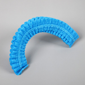 Gorro de ducha desechable, gorro de trabajo para el cabello, gorro plano de tela no tejida en forma de tira, gorro de tela no tejida azul - Product Image 4
