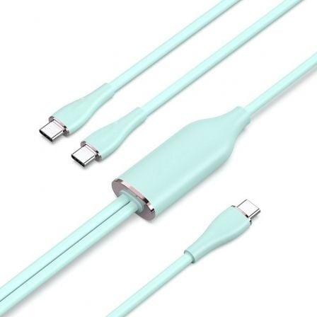 USB 2.0 Type-C cable, 2 x male, 1.5m, up to 100W, 480Mbps, green - ideal for fast charging and data transfer.